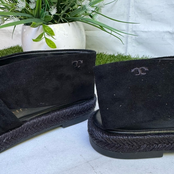 Tory Burch Suede Slingback Espadrille Black size 6 wen NWOB - Picture 15 of 15